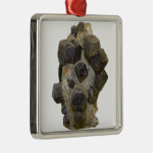 Spessartite in der Matrix Silbernes Ornament (Rechts)