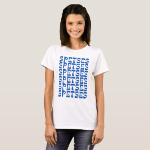 SPETSES Blaues Textmuster T-Shirt
