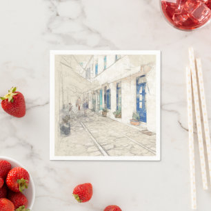 Spetses Greece Street - Traditionelle griechische Serviette
