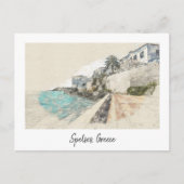 Spetses Island Griechenland Vintag - Retro Art Postkarte (Vorderseite)