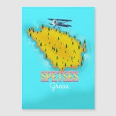 Spetts Griechische Insel Karte Reiseplakat (Vorderseite)