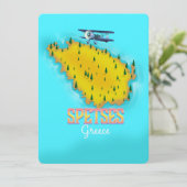 Spetts Griechische Insel Karte Reiseplakat (Stehend Vorderseite)