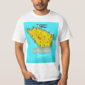 Spetts Griechische Insel Karte Reiseplakat T-Shirt (Vorderseite)