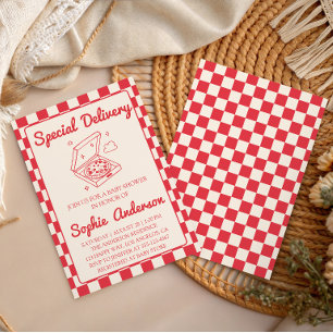 Spezial-Lieferung Pizza Baby Shower Einladung