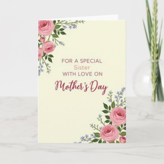 Spezial Schwester Liebe Muttertagskarte Karte (Vorderseite)