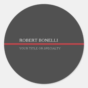 Spezial Unikat Grau Rot Elegant Modern Runder Aufkleber