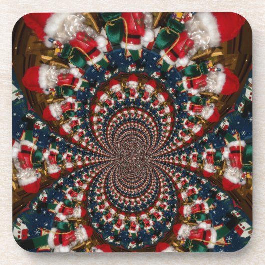 Spezial-Weihnachts-Santa-Kaleidoskop-Design Untersetzer (Vorderseite)