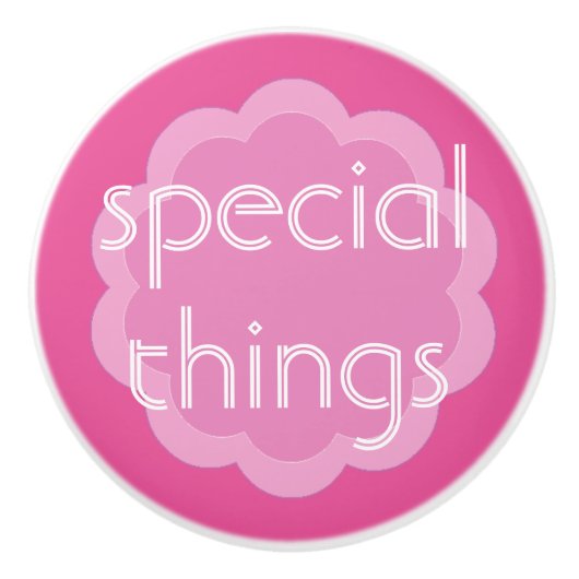 Spezialartikel Organisation rosa Blume Knopf Keramikknauf (Vorderseite)