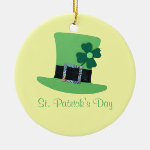 Spezialisieren Sie den grünen Hut, Klee für St.Pat Keramikornament