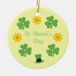 Spezialisieren Sie grünes Klee, Hut für St.Patrick Keramikornament