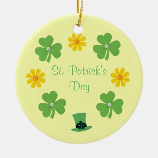 Spezialisieren Sie grünes Klee, Hut für St.Patrick Keramikornament (Vorne)