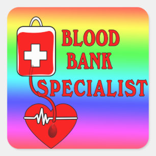 SPEZIALIST DER BLUTBANK QUADRATISCHER AUFKLEBER