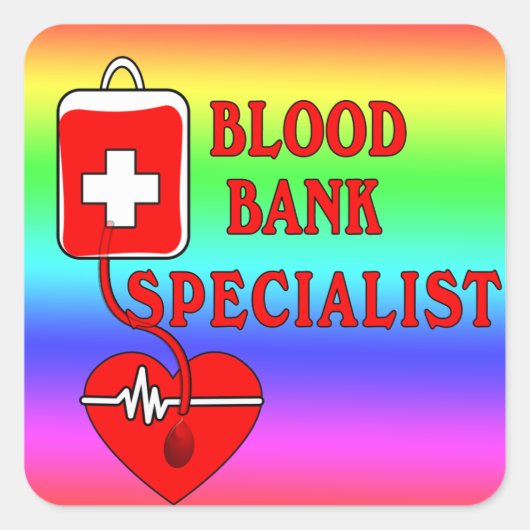 SPEZIALIST DER BLUTBANK QUADRATISCHER AUFKLEBER (Vorderseite)