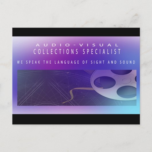 Spezialist für Audio-Visuell- und Multimedia-Samml Postkarte (Vorderseite)