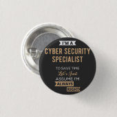 Spezialist für Cybersicherheit Button (Vorne & Hinten)