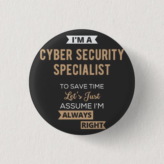 Spezialist für Cybersicherheit Button (Vorderseite)
