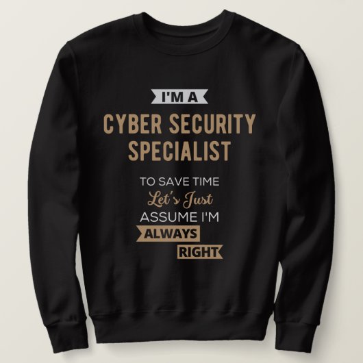 Spezialist für Cybersicherheit Sweatshirt (Design vorne)