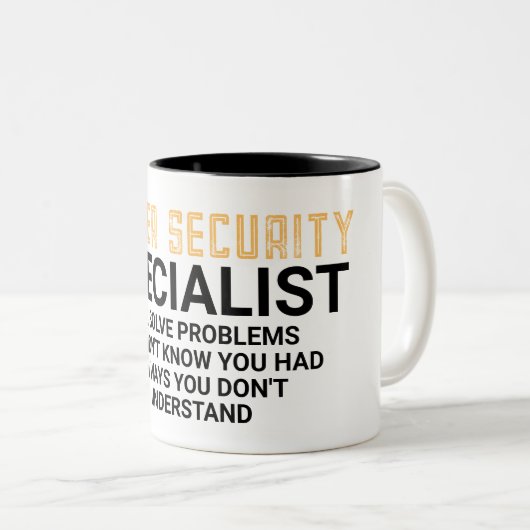 Spezialist für Cybersicherheit Zweifarbige Tasse (VorderseiteRechts)