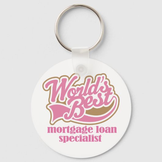 Spezialist für Hypothekarkredite - rosa Geschenk Schlüsselanhänger (Vorderseite)