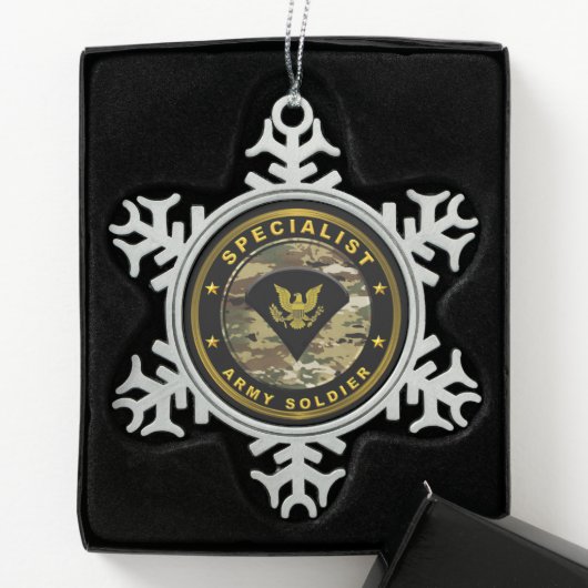 Spezialist für Soldaten der Armee Schneeflocken Zinn-Ornament (Box)