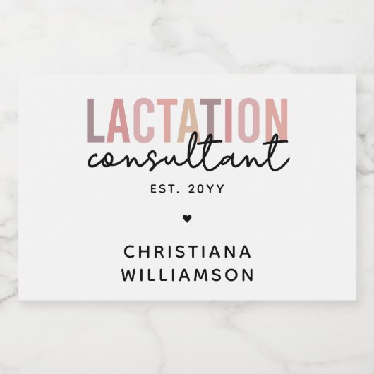 Spezialist IBCLC Schaumweinetikett (Einzelnes Label)