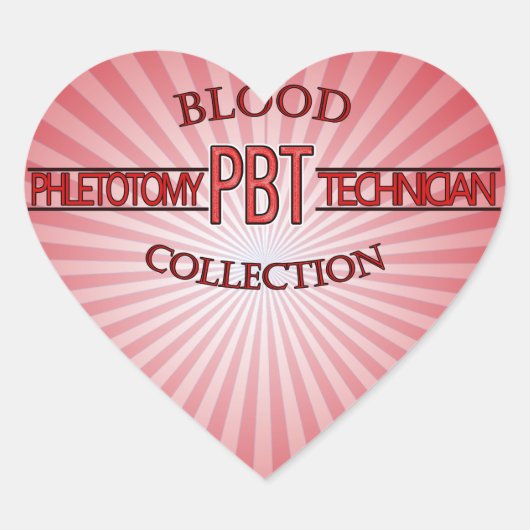 SPEZIALIST PBT PHLEBOTOMY TECH BLUTSAMMLUNG Herz-Aufkleber (Vorderseite)
