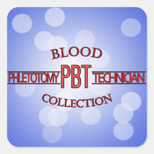 SPEZIALIST PBT PHLEBOTOMY TECH BLUTSAMMLUNG QUADRATISCHER AUFKLEBER