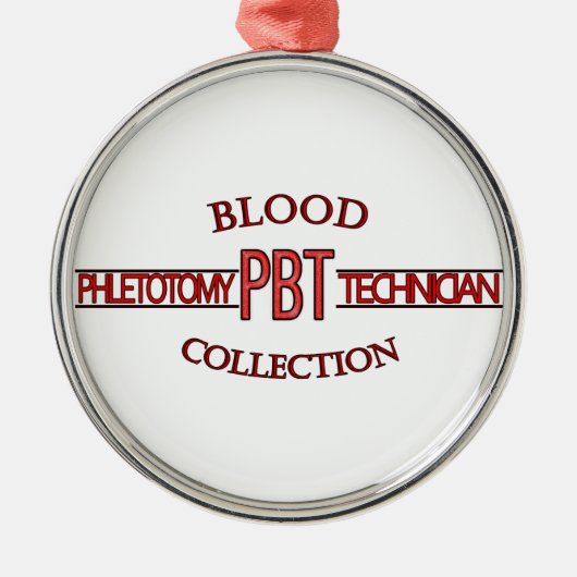 SPEZIALIST PBT PHLEBOTOMY TECH BLUTSAMMLUNG SILBERNES ORNAMENT (Vorne)