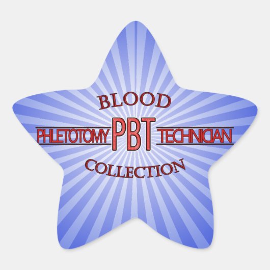 SPEZIALIST PBT PHLEBOTOMY TECH BLUTSAMMLUNG Stern-Aufkleber (Vorderseite)