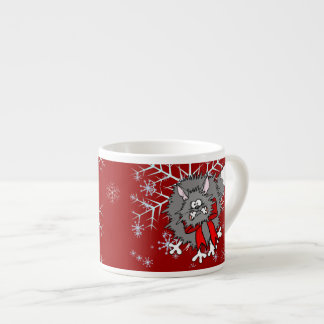 Spezialitäten-Tasse - Weihnachtsverrückte Katze Espressotasse