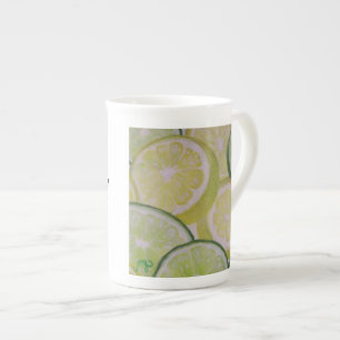Spezialitäten-Tasse - Zitrone und Limone Scheiben Porzellantasse