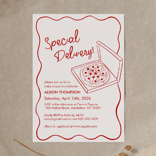 Speziallieferung Pizza Baby Shower Einladung