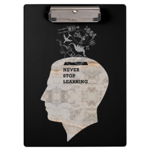 SPEZIALUMSCHLAG - HÖREN SIE NIE AUF ZU LERNEN KLEMMBRETT