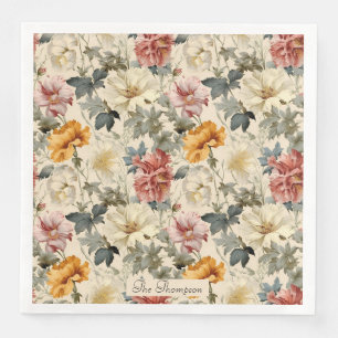 Speziell botanisch in luxuriösen Mustern Vintage K Serviette