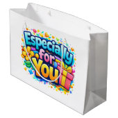 Speziell für Dich – Süßes Blumen- & Geschenktasche Große Geschenktüte (Rückseite Schrägansicht)