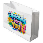 Speziell für Dich – Süßes Blumen- & Geschenktasche Große Geschenktüte (Vorderseite Schrägansicht)