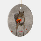 Speziell für Eichhörnchen mit Blume Keramik Ornament (Rechts)