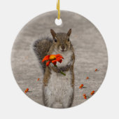 Speziell für Eichhörnchen mit Blume Keramik Ornament (Hinten)