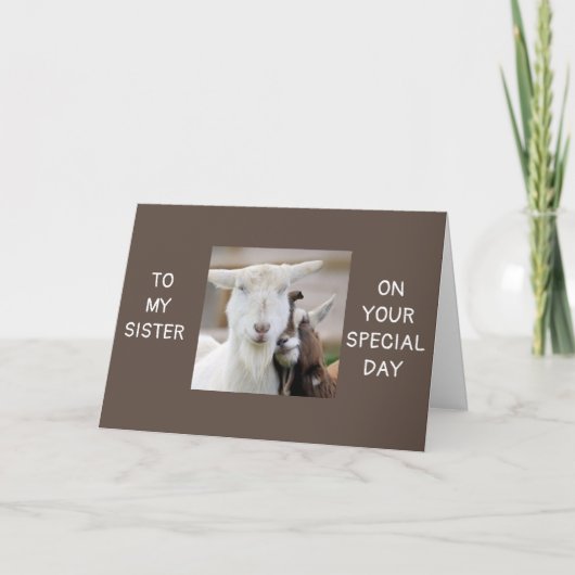 *SPEZIELL FÜR MICH UND SIE SIND BESONDERE SCHWESTE KARTE (Vorderseite)