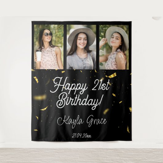 Speziell für Multi-Foto Party - Hintergrund Geburt Wandteppich (Vorderseite)