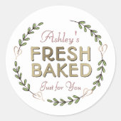 Speziell für Sie mit Ihrem Namen gebacken Runder Aufkleber (Vorderseite)