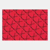 Speziell gekreuzte Eishockeyschläger und -puck Geschenkpapier Set (Vorderseite)