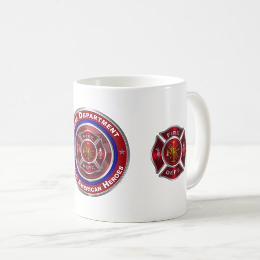 Speziell konzipierte Feuerwehr Kaffeetasse (VorderseiteRechts)