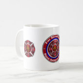 Speziell konzipierte Feuerwehr Kaffeetasse (Vorderseite Links)