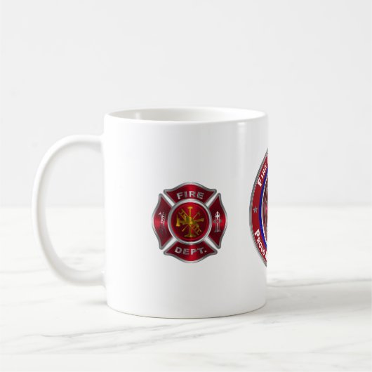 Speziell konzipierte Feuerwehr Kaffeetasse (Links)