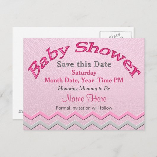 Speziell Niedlich für Babyduschkarten Save the Dat Ankündigungspostkarte (Vorne/Hinten)