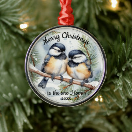 Speziell Niedliche ChickadevögelOne I Liebe Ornament Aus Metall