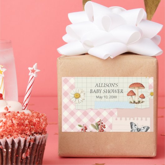 Speziell rosa Aufkleber mit Blumenmuster und Bläsc (Party)