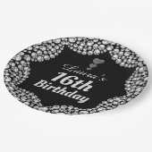 Spezielle 16. oder Party-Teller bearbeiten Pappteller (Schrägansicht)