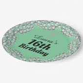 Spezielle 16. oder Party-Teller bearbeiten Pappteller (Schrägansicht)